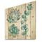 Designart - Eucalyptus Leaves and Succulents - Traditional Print on Natural Pine Wood